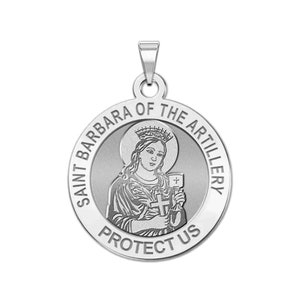 Saint Barbara of Artillery Round Religious Medal