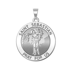 Saint Sebastian Round Religious Medal
