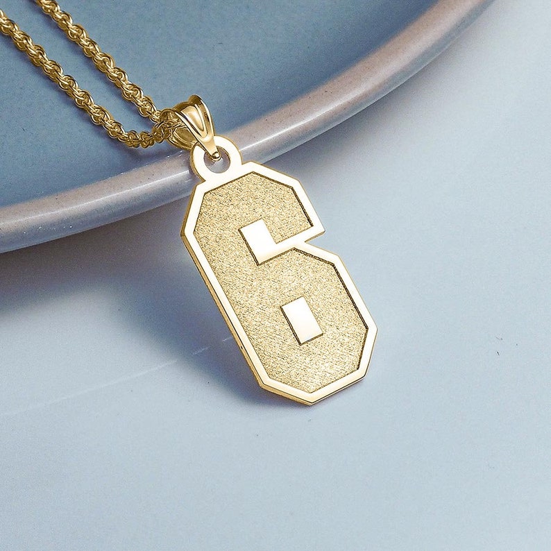 Sports Number Necklace Number Necklace Custom Number Etsy