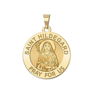 Saint Hildegard Round Religious Medal