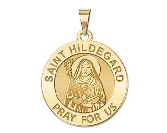 Saint Hildegard Round Religious Medal