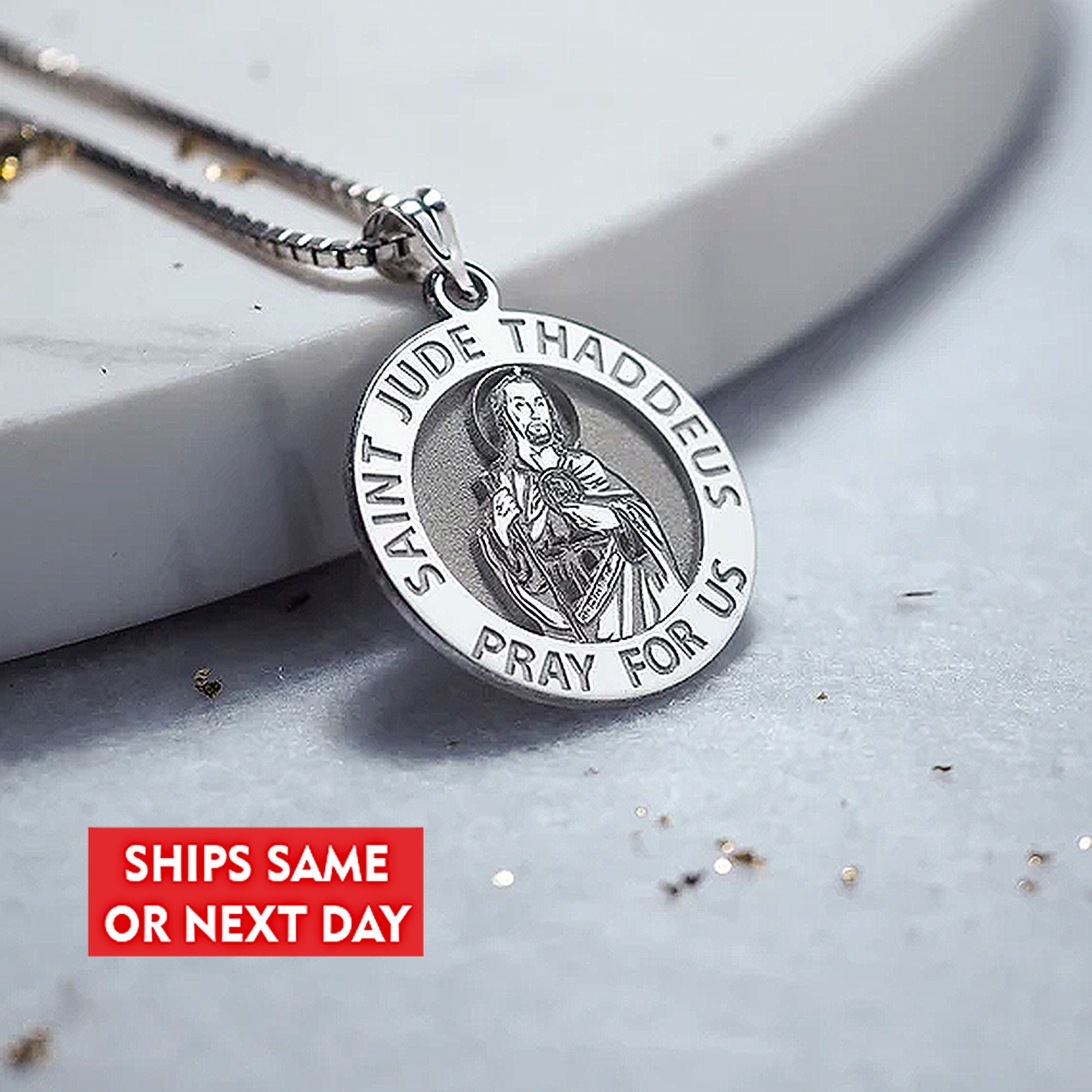 St Jude Necklace St Jude Medal Saint Jude Necklace - Etsy