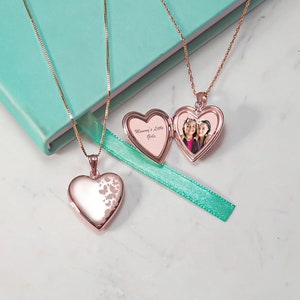 Rose Gold Schmetterlinge Medaillon • Rose Gold Schmetterling Foto Medaillon • Rose Gold überzogen Schmetterlinge Herz-förmige Foto-Medaillon • Rose Gold Medaillon