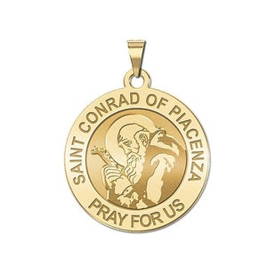 Saint Conrad of Piacenza Round Religious Medal