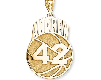 Custom Basketball Pendant w/ Name & Number