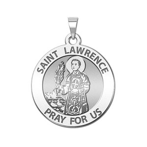 Saint Lawrence of Rome Round Religious Medal