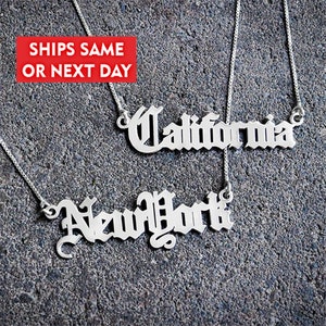 State Necklace • Personalized State Necklace • Custom State Nameplate Necklace With All States Available