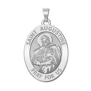 Saint Augustine of Hippo Religious Medal - Oval