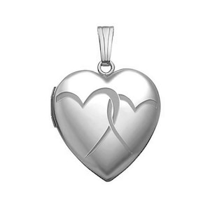 Medaglione portafoto a forma di cuore in argento sterling &quot;Cuori intrecciati&quot;