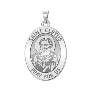 Saint Cletus Religious Medal - Oval