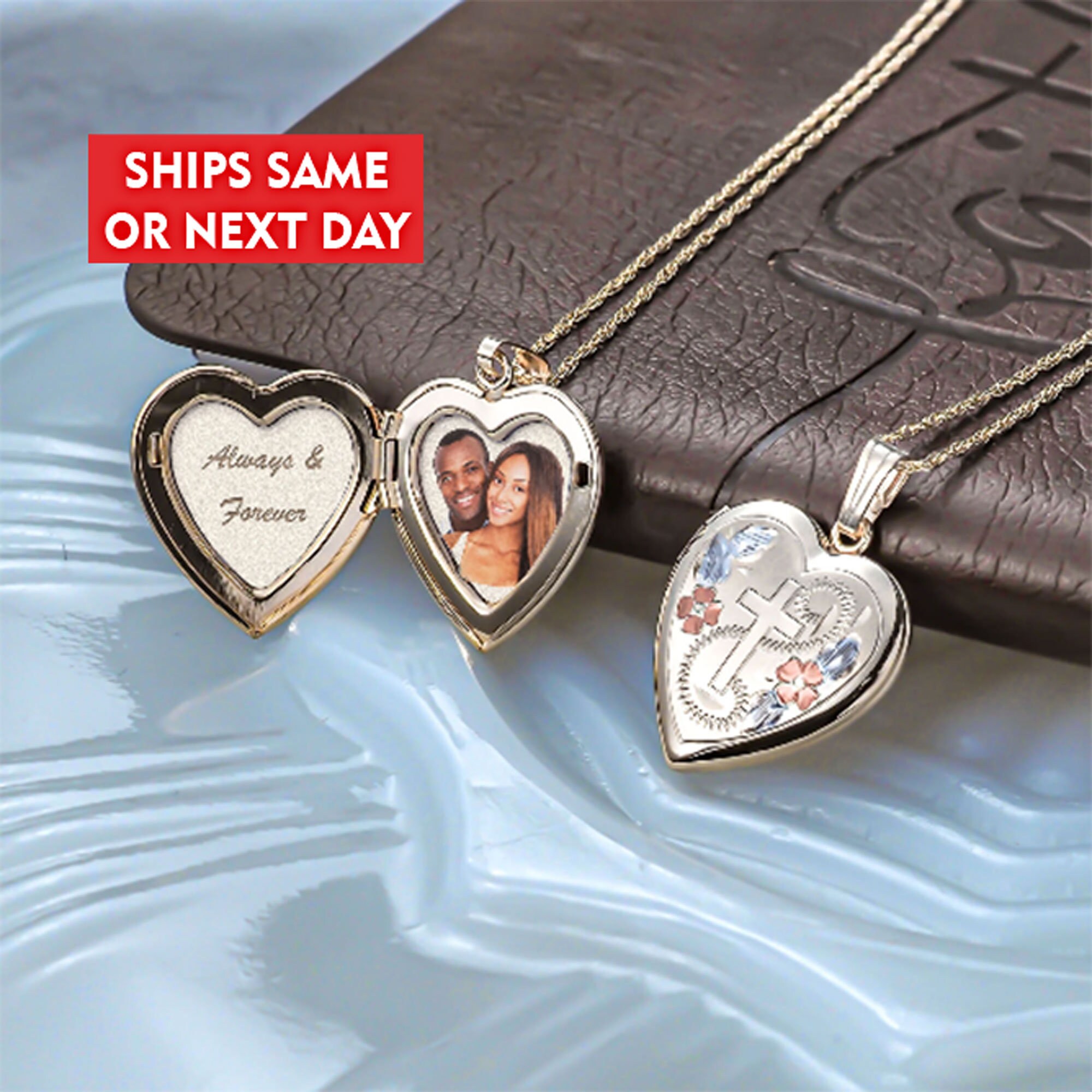14k Gold Filled Cross Heart Photo 