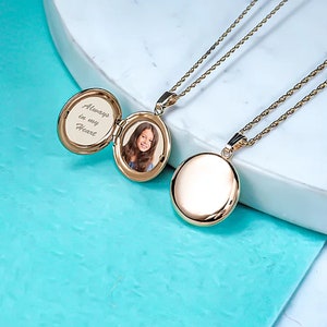 14K Gold Filled Round Photo Locket