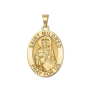 Saint Mildred Oval Religious Medal