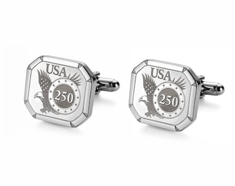 USA250 / America 250 Octagon Eagle Cuff Links