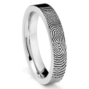 Fingerprint Ring • Fingerprint Ring Silver • Fingerprint Ring Gold • Custom Women&#39;s Fingerprint Ring • Thumbprint Ring