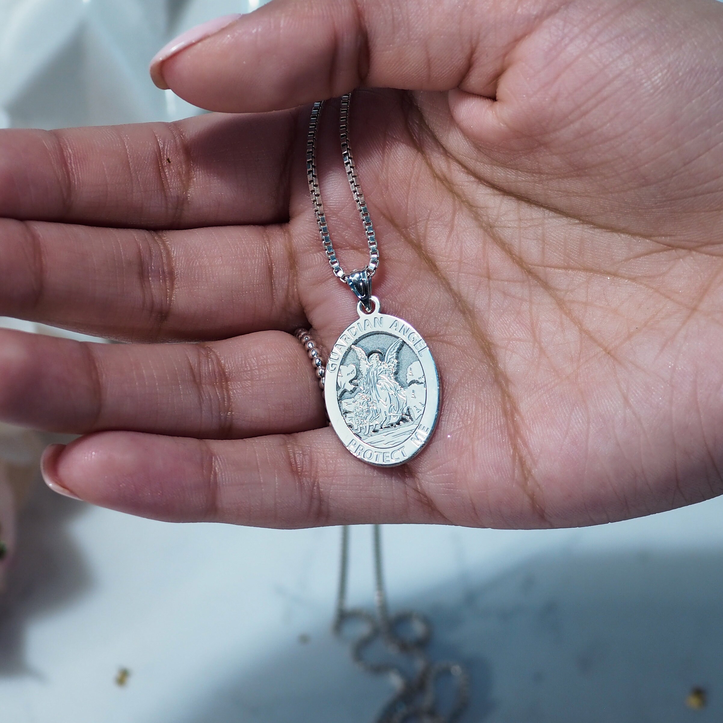 Guardian Angel Necklace • Our Guardian Angel Oval Religious