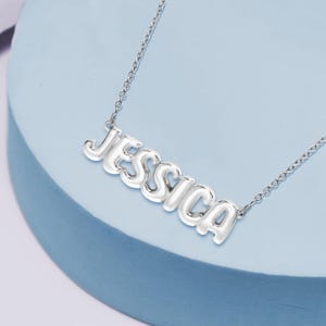 Bubble Name Necklace, Personalized Bubble Name Necklace Jewelry