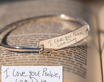 Personalized Handwriting Bangle Bracelet