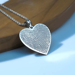 Custom Fingerprint Heart Charm image 1