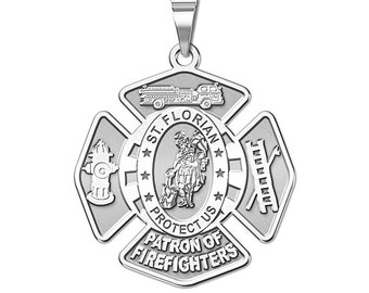 Saint Florian Patron of Firefighters Badge Religious Medal