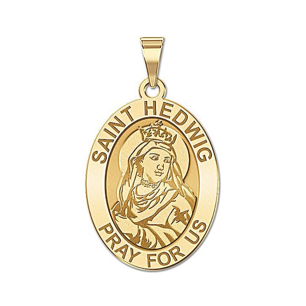 Saint Hedwig OVAL Religious Medal