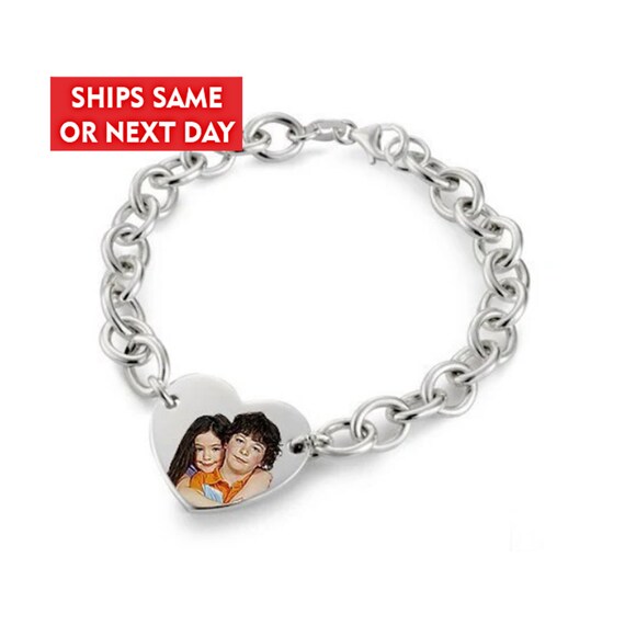 Sterling Silver Photo Engraved Bracelet 