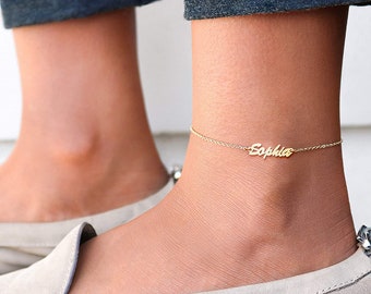 Zomer Anklet • Women's Anklet • Cute Name Anklet • Sierlijke Anklet met naam • Exclusieve gepersonaliseerde naam Anklet • Enkelband