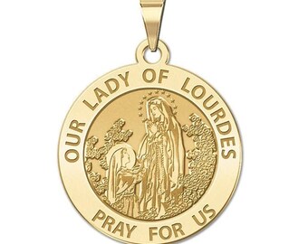Our Lady of Lourdes Medal Saint Bernadette Prayer Medal Patron Saint of ...
