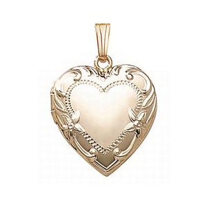 14k Gold Filled Heart Photo Locket - 3/4 inch x 3/4 inch