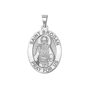 Saint Brogan Oval Religious Medal - Oval