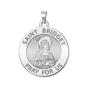 Saint Bridget of Sweden Round Religious Medal