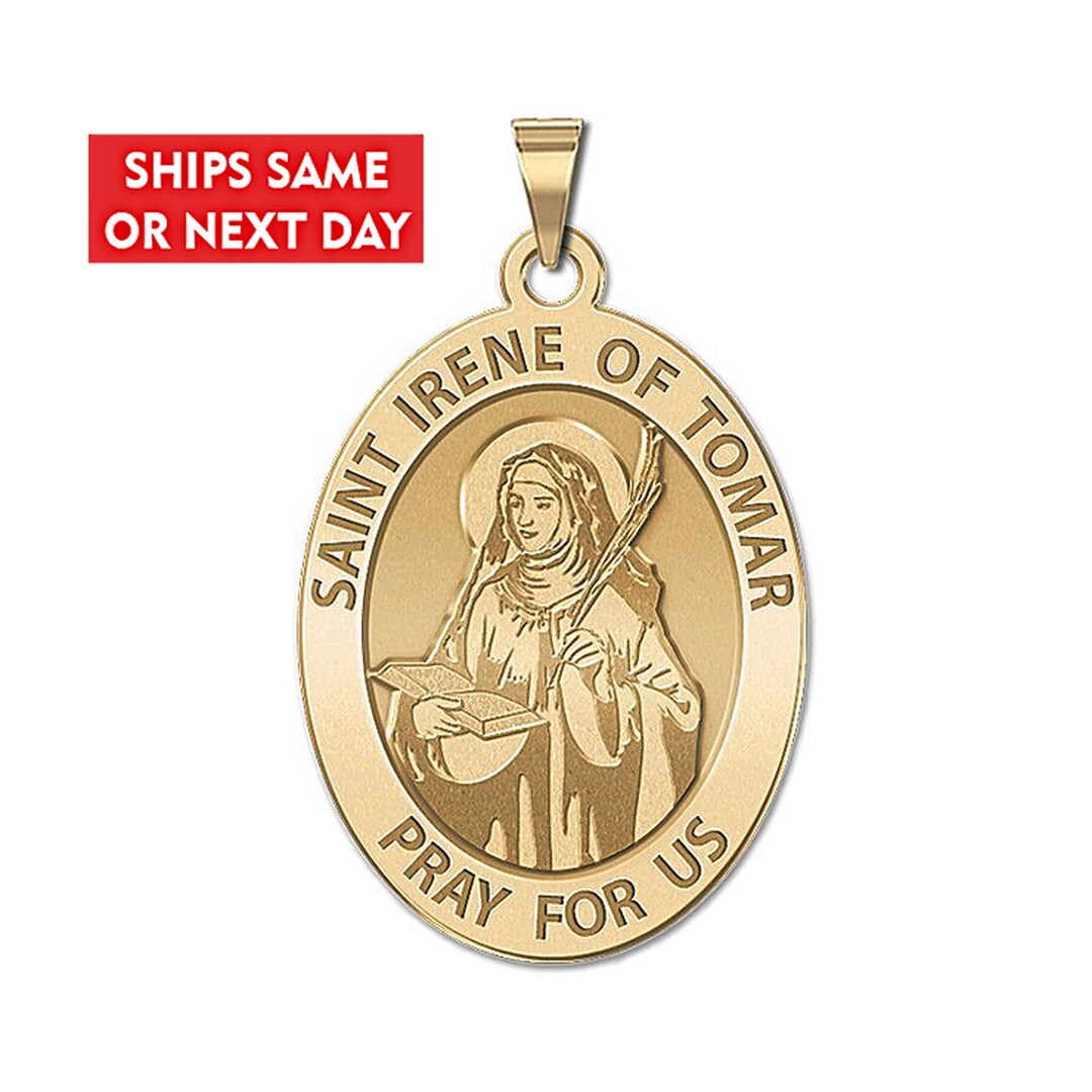 Saint Irene of Tomar OVAL Religious Medal Etsy UK