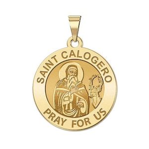Saint Calogero of Agrigento Round Religious Medal