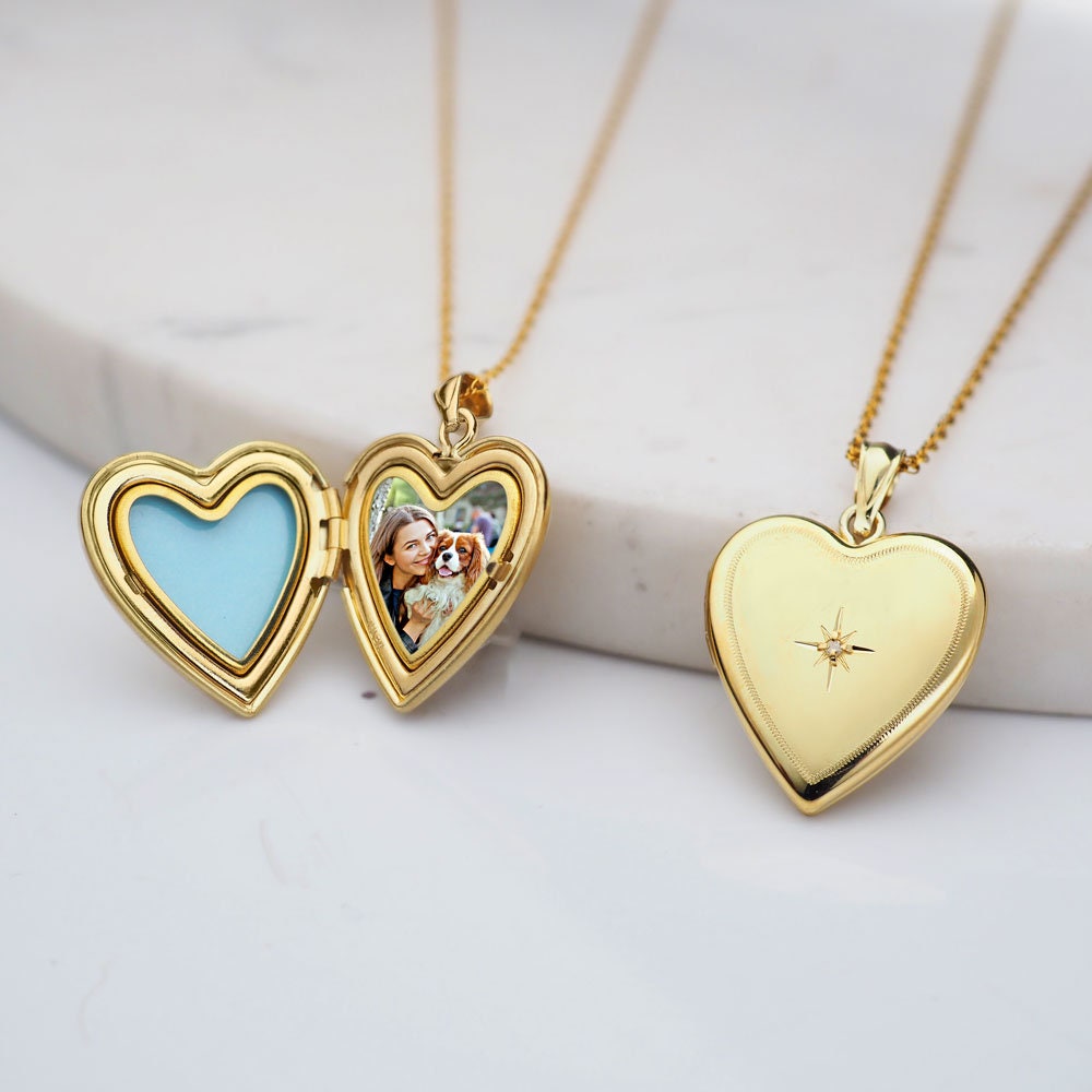 Louis Vuitton Diamond Heart Locket Necklace in 18K W #509516