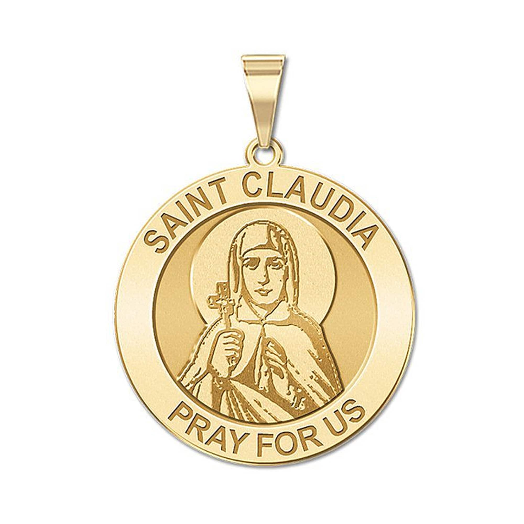 Saint Claudia of Rome Round Religious Medal