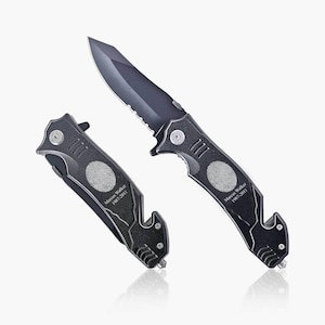 Schwarzes Fingerabdruckmesser, Edelstahl kundenspezifischer personalisierter Fingerabdruck oder Fingerabdruckmesser