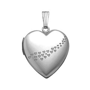 Sterling Silver &quot;Sweetheart&quot; &quot;Cascade of Hearts&quot; Heart Photo Locket