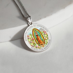 Medalla de Nuestra Señora de Guadalupe • Collar de Nuestra Señora de Guadalupe • Colgante de Nuestra Señora de Guadalupe