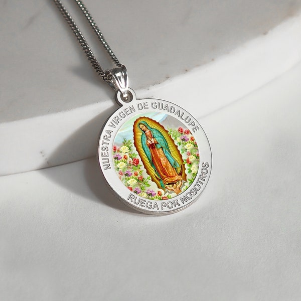 Médaille Notre Dame de Guadalupe • Collier Notre Dame de Guadalupe • Pendentif Notre Dame de Guadalupe