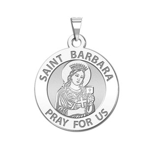 Saint Barbara Round Religious Medal