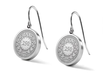USA250 / America 250 Round Dangle Earrings