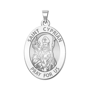 Saint Cyprian OVAL Religious Medal