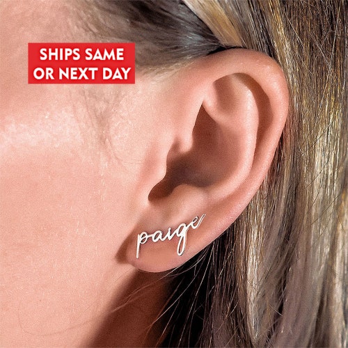 Name Earring Personalized Earrings Pesonalized Jewelry Etsy