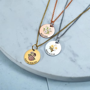 Birth Flower Necklace • Birth Month Flower Necklace • Personalized Birth Flower Necklace • Minimalist Floral Necklace • Gift for Mom