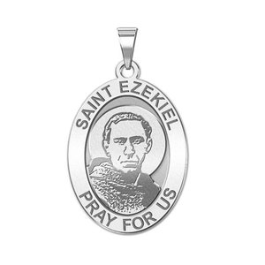 Saint Ezekiel Religious Oval Medal