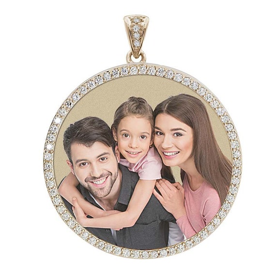 XL Photo Pendant Necklace Hip Hip Photo Pendant Lit Photo Engraved Necklace Bling Photo Engraved Necklace Pendant