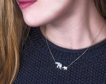 Elephant Necklace • Personalized Elephant Necklace • Gold Elephant Necklace • Silver Elephant Necklace