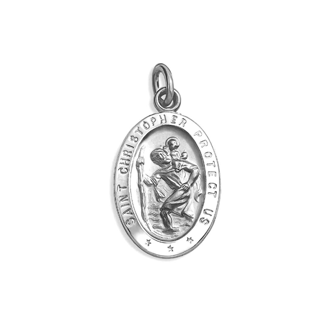 Sterling Silver Saint Christopher Oval Religious Medal - Etsy