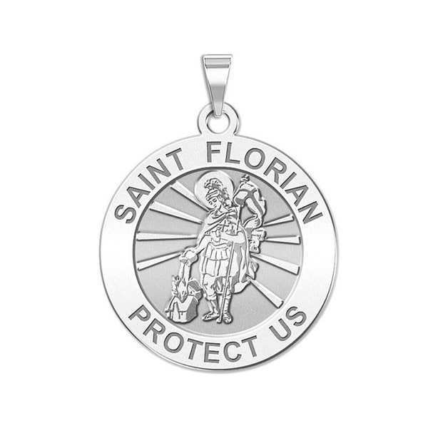 Saint Florian Round Religious Medal