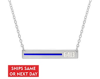Thin Blue Line Necklace - Etsy